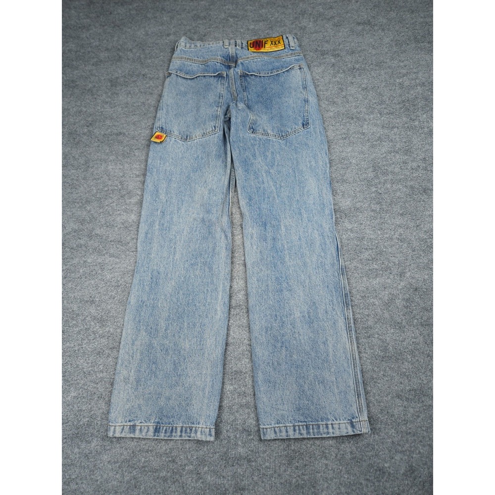 UNIF XXX Jeans Women's 23 Blue Wide Leg Light Wash Denim Y2K Streetwear